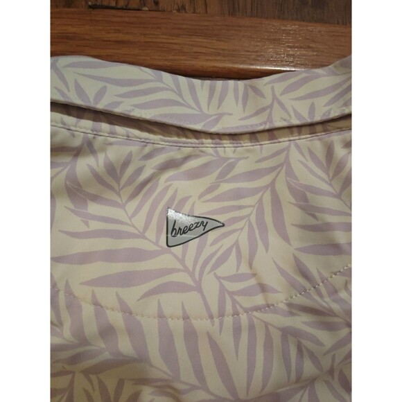 Breezy Golf Polo Shirt Mens 5XL White Floral Palms Casual Performance Stretch - Picture 7 of 7